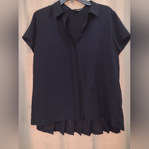 French Connection Small Black Sheer Blouse - Picture 1 of 3